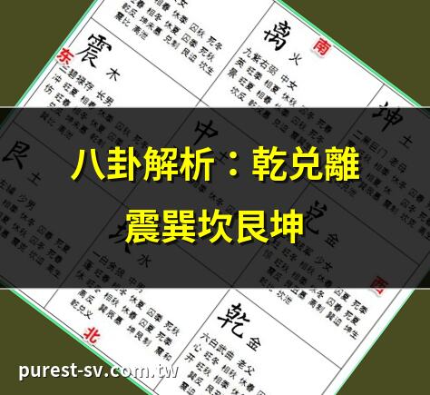 八卦解析：乾兑離震巽坎艮坤 | 易經八卦：乾兑離震巽坎艮坤 | 八卦奧秘：乾兑離震巽坎艮坤 | 八卦與五行：乾兑離震巽坎艮坤