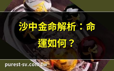 沙中金命解析：命運如何？ | 沙中金命五行缺什麼？ | 沙中金命最佳配對指南 | 八字中的沙中金命解析